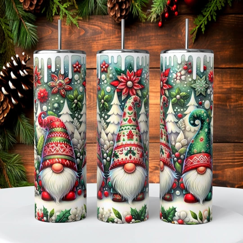Festive Gnome Holiday 20oz Tumbler